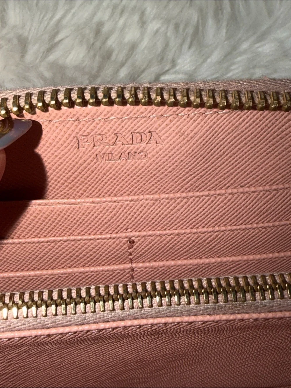 Prada Pink Saffiano Zip Wallet- PRELOVED CONDITION